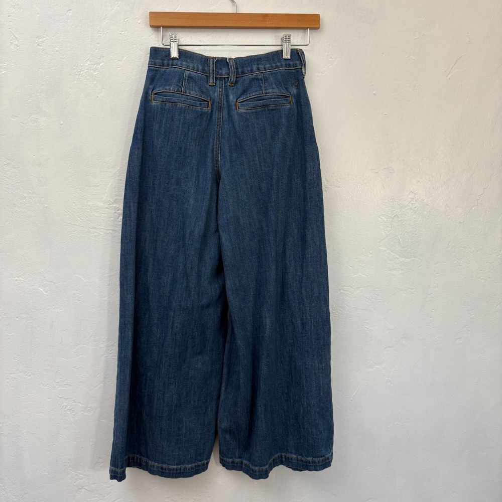 Anthropologie Pilcro Bell Bottom Wide Leg Jeans Women Size 25 Blue High Rise - Picture 7 of 13